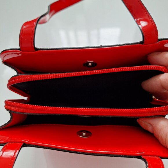 Guess Vintage Patent Red Square Mini Hand Bag - Picture 4 of 8